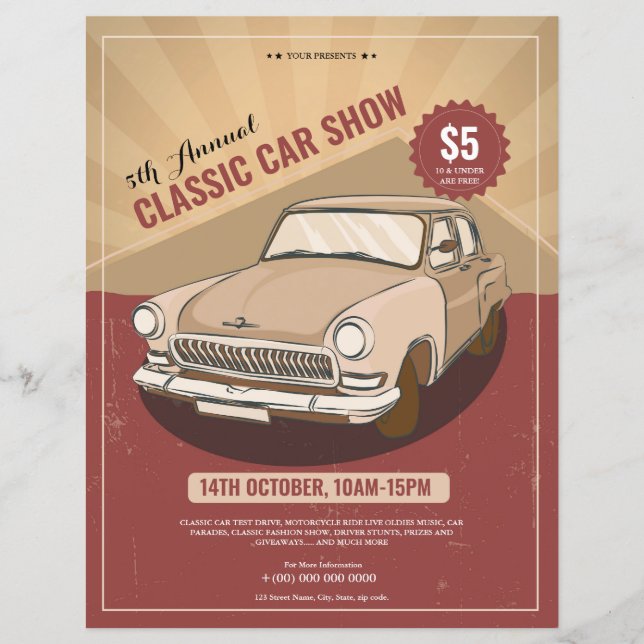 Classic Car Show Flyer Modèle (Devant)