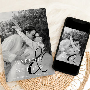 Classic Chic Ampersand Plat Enregistrer La Carte D