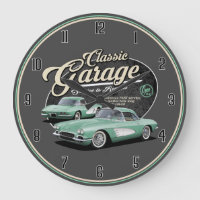 Classic Corvette Garage Grande Horloge