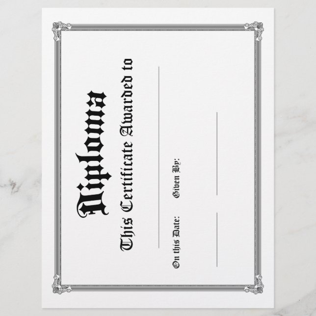 Classic Diploma Blanks Pack de 10 (Devant)