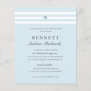 Classic Elegance Budget Baptism Invite
