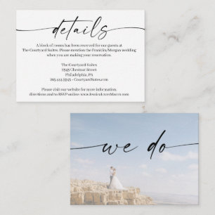 Classic Elegance Mariage Détails Carte avec photo