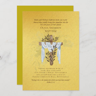 Classic Elegant BAPTISM Invitation Gold