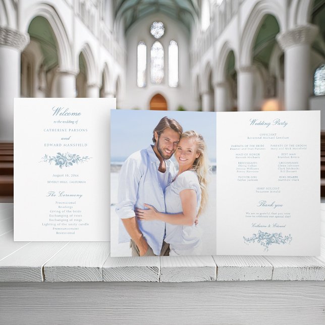 Classic Elegant Blue and White Floral Programme (Créateur téléchargé)