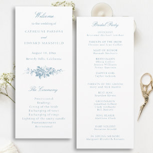 Classic Elegant Blue and White Floral Programme