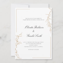Classic Elegant Mariage de branche de fleurs d'or