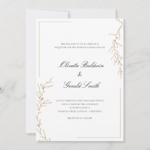 Classic Elegant Mariage de branche de fleurs d'or
