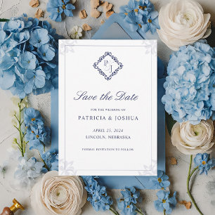 Classic Elegant Navy Blue Enregistrer la carte Dat