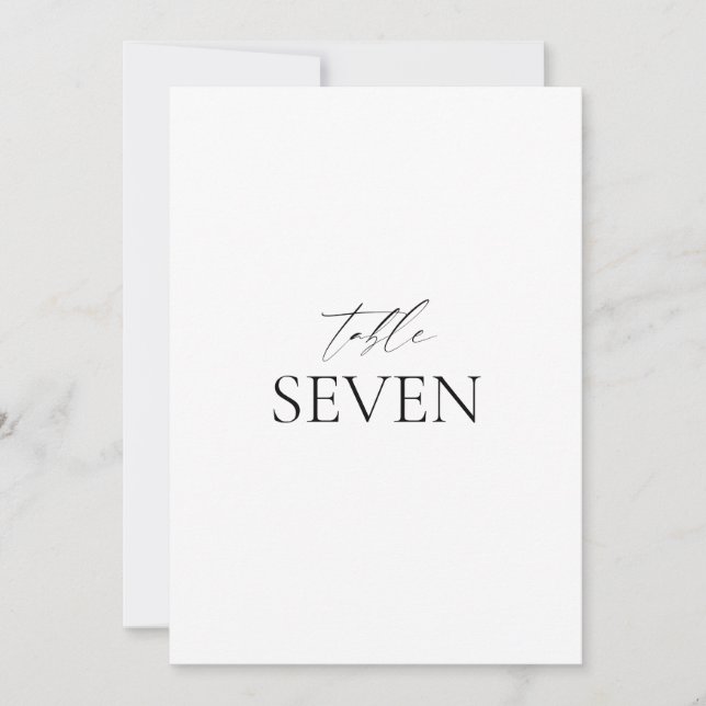 Classic Elegant noir blanc Mariage carte table (Devant)