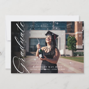 Classic Elegant Script Graduation Invitation