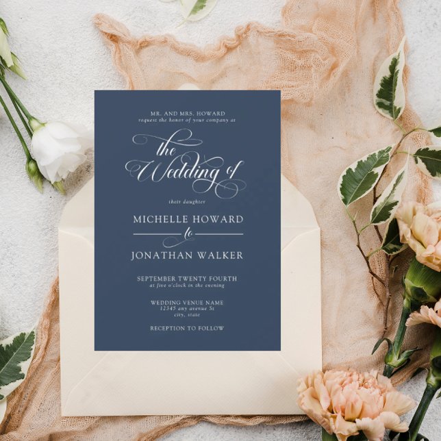 Classic Elegant Simple Formal Wedding Invitation (Créateur téléchargé)
