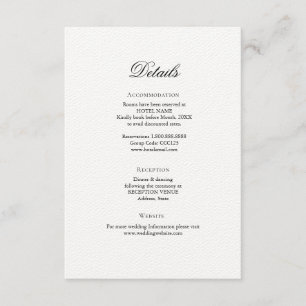 Classic Elegant Wedding Détails Carte de boîtier