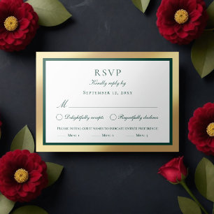 Classic Faux Gold Emerald Green Meice Choice RSVP