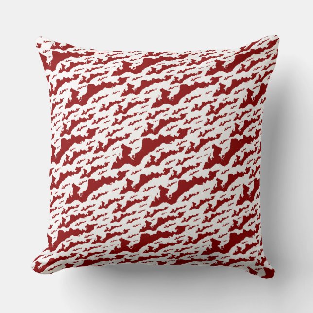 Classic Fishers Island Logo Coussin - Rouge (Recto)