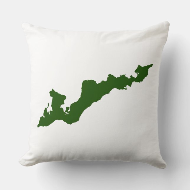 Classic Fishers Island Logo Coussin - Vert (Recto)