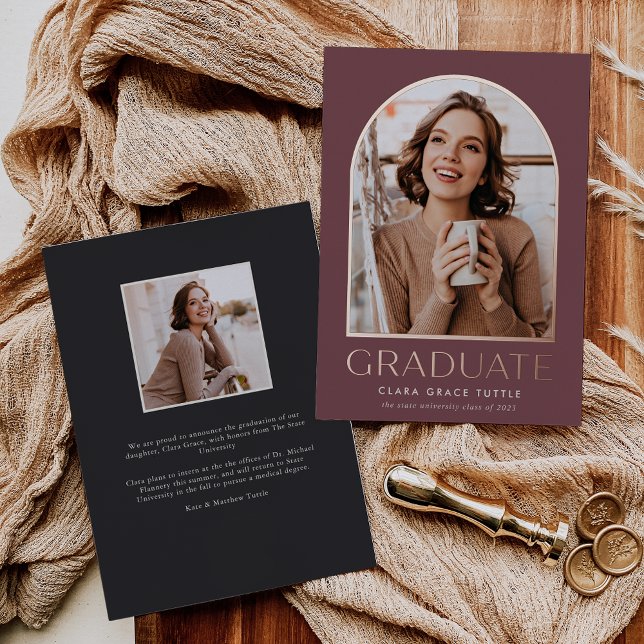 Classic Foil Arch Photo Faire-part de graduation (Créateur téléchargé)