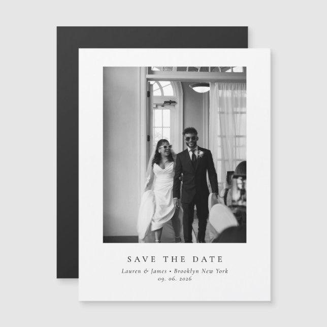 Classic Formal Magnetic Wedding Save The Date (Devant / Derrière)