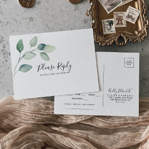 Classic Formal Vert Feuilles Menu Choix RSVP