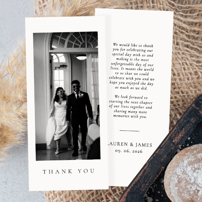 Classic Formal Wedding Photo Strip Thank You Card (Créateur téléchargé)