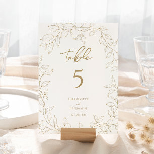 Classic Gold Greenery Mariage Numéro de table
