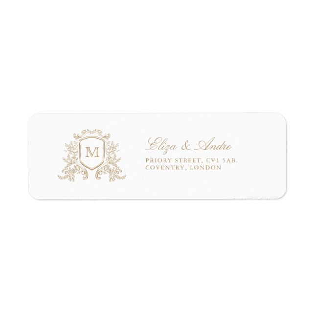 Classic Gold Monogramme Retourner les étiquettes d (Devant)