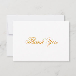 Classic Gold Script Thank You Note Card