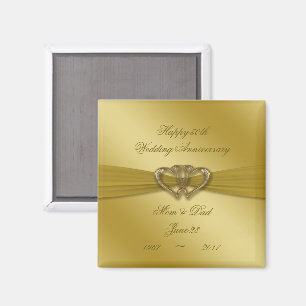 Classic Golden 50e Mariage Anniversaire Magnet