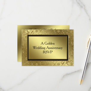 Classic Golden Mariage Anniversaire carte RSVP