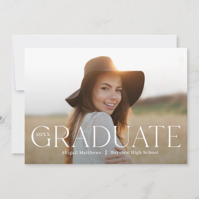 Classic Grad Editable Color Graduation Invitation (Devant)