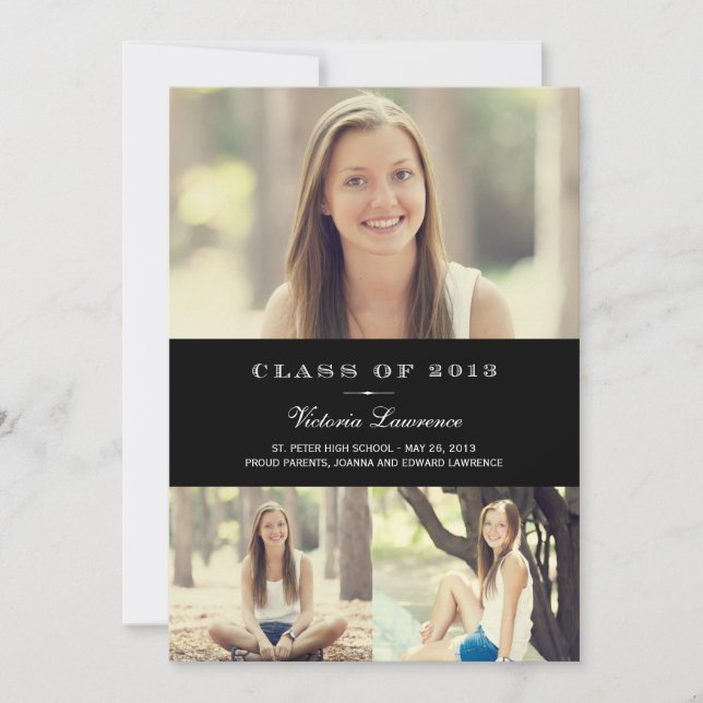 Classic Grad Graduation Invitation Faire-part (Devant)