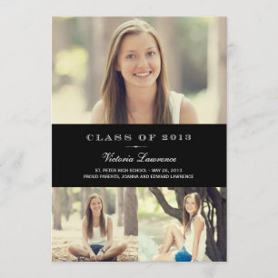 Classic Grad Graduation Invitation Faire-part