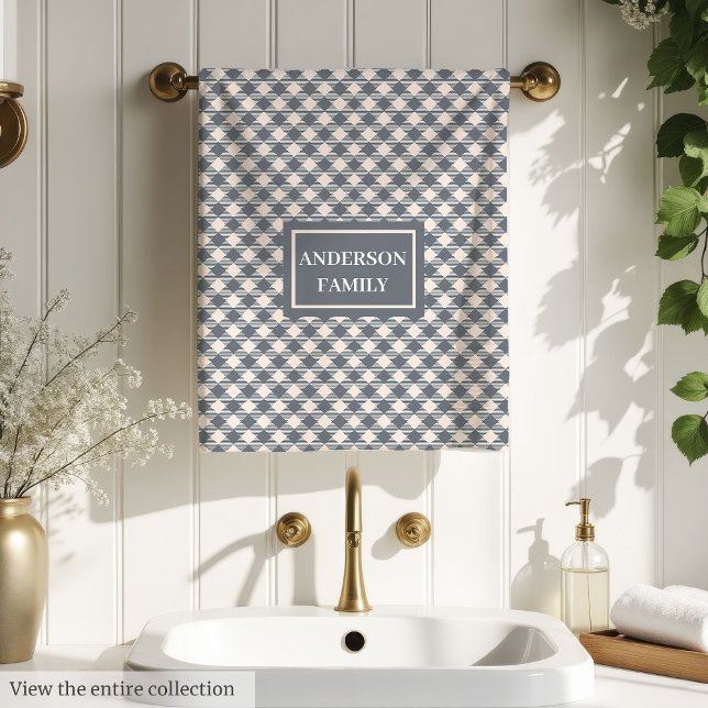 Classic Grey Tartan Personalized Family Gift (Classic Grey Tartan Personalized Family Gift Bath Towel Set)