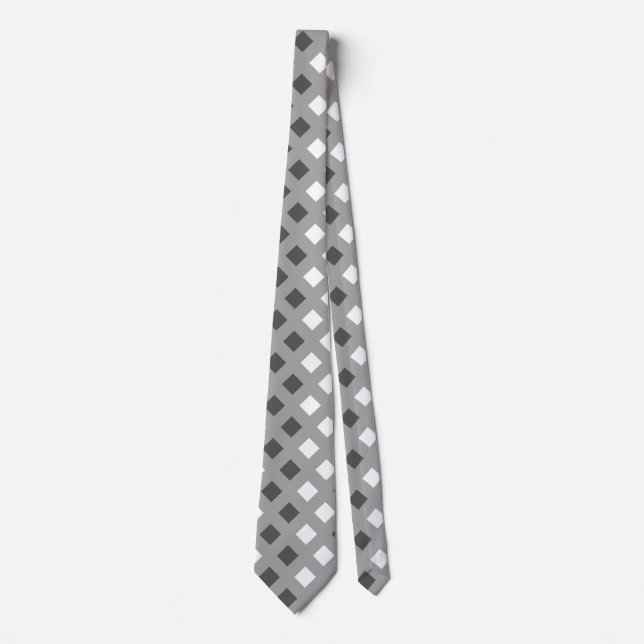Classic gris clair Plaid Unisex Cravate (Devant)