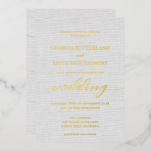 Classic Gris Lin Mariage Gold Foil Invitation