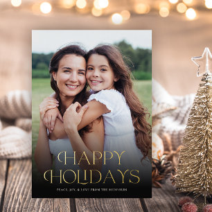 Classic Joyeux vacances Texte Floral Retour Phot