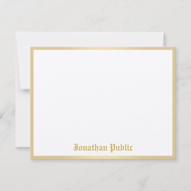 Classic Look Gold Nom manuscrit Modèle plat (Devant)