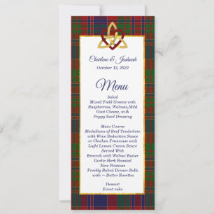 Classic MacDonald Tartan Menu Mariage Invitation