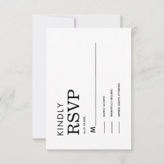 CLASSIC MINIMALIST BLACK AND WHITE RSVP CARD