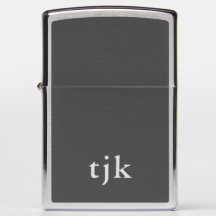 Classic & minimaliste gris foncé monogrammé