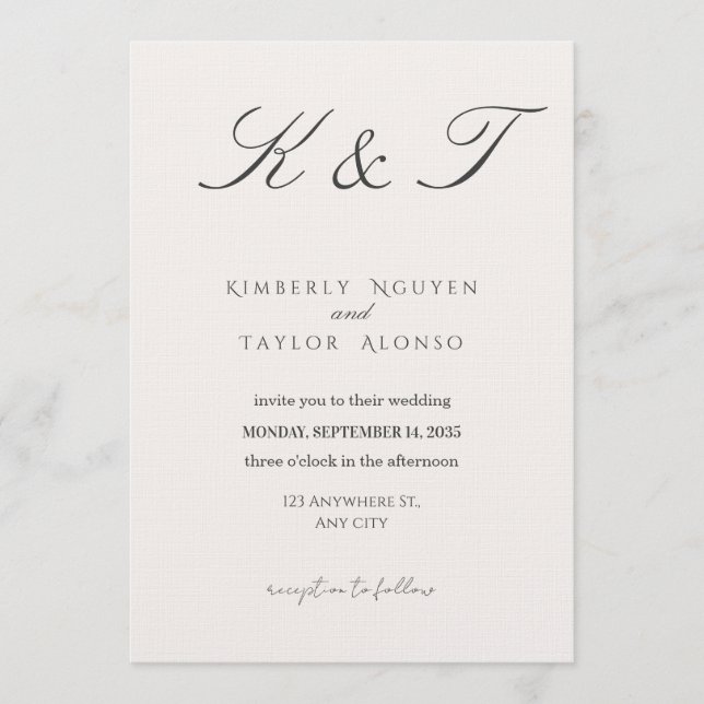 Classic Modern Wedding Invitation | Elegant  (Devant)