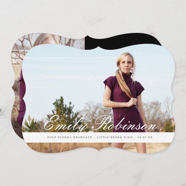 Classic Moderne Faire-part Grad (Devant / Derrière)