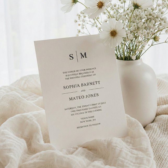 Classic Monogram White QR Code 4 Photo Wedding (Créateur téléchargé)