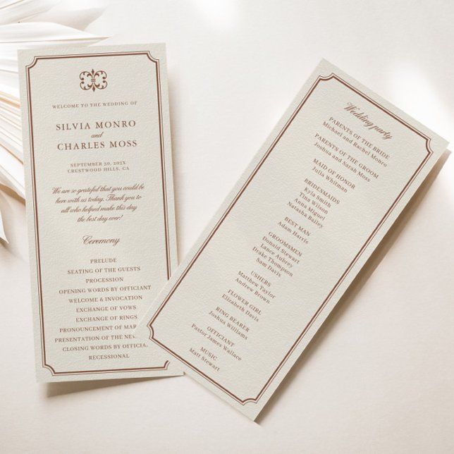 Classic Monorgam Brown Ecru Mariage Crest Programm (Classic Monorgam Brown Ecru Wedding Crest Program)