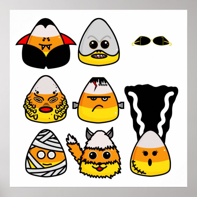 Classic Monstres Hollywood Candy Corn Poster (Devant)