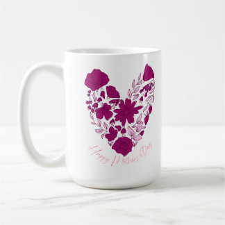 Classic Mug with Floral Motif and "Happy Mother's