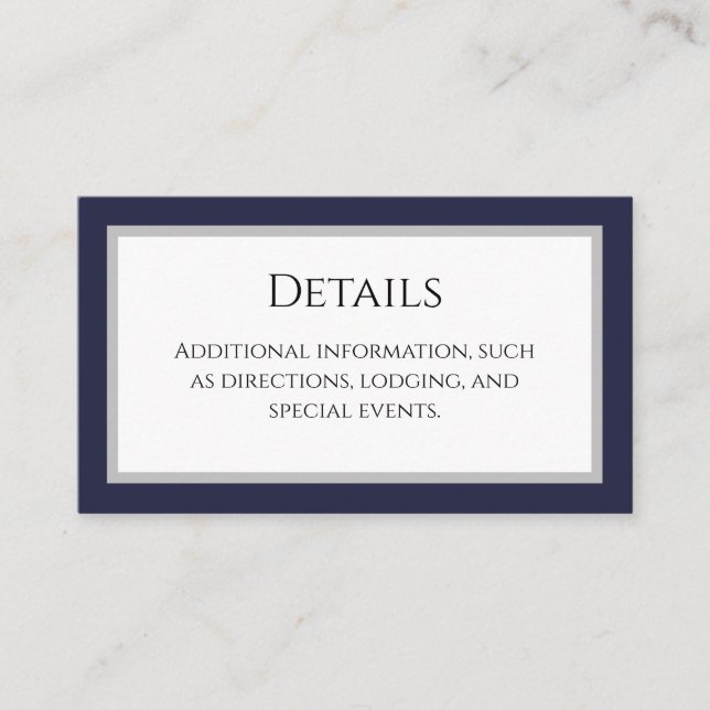 Classic Navy Blue Border Details Carte de boîtier (Devant)