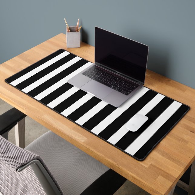Classic Noir et Blanc Vertical Striped Style (Bureau 2)