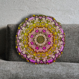 Classic or rose et Coussin rond traditionnel
