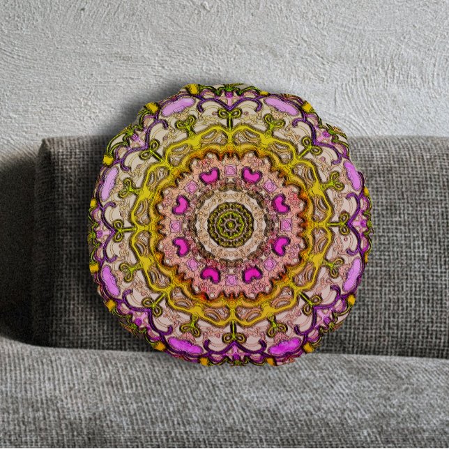 Classic or rose et Coussin rond traditionnel (Créateur téléchargé)