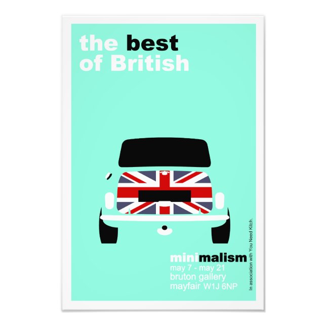 Classic Original Mini Cooper minimalist art Poster (Devant)